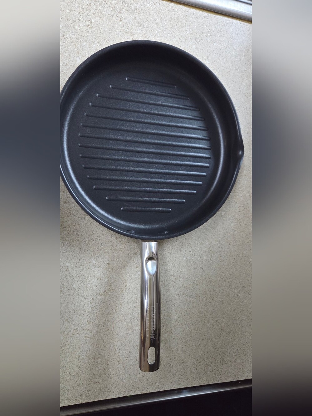 Black Nonstick Grill Pan with Stainless Steel Handle